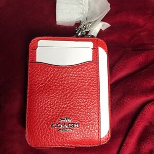 Coach Bright Poppy Zip Wallet with Chain (RFB ZIP CC) BRAND NEW! 💖